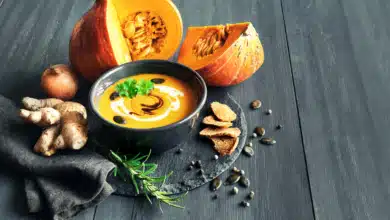 Vegane Kürbissuppe mit Ingwer